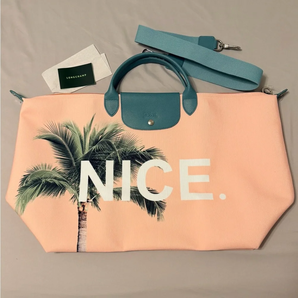 Longchamp Travel Tote Bag Rare Edition Nice France. perfect Carryon bag - Picture 9 of 11